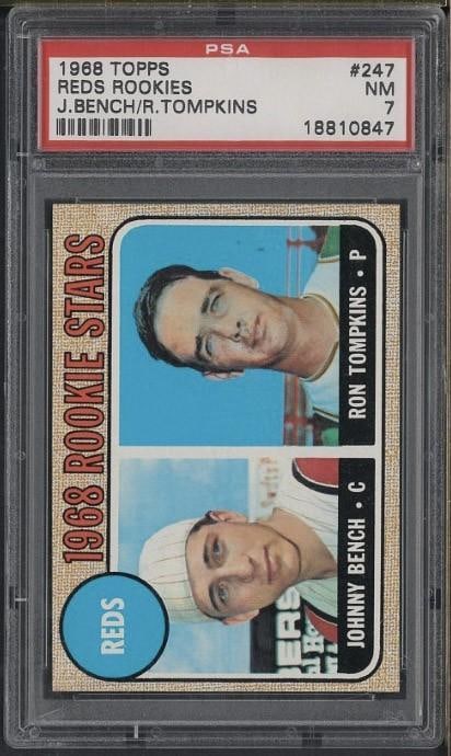 1968 Topps #247 Reds Rookie Stars: 1968 Topps #247 Reds Rookie Stars -PSA NM 7