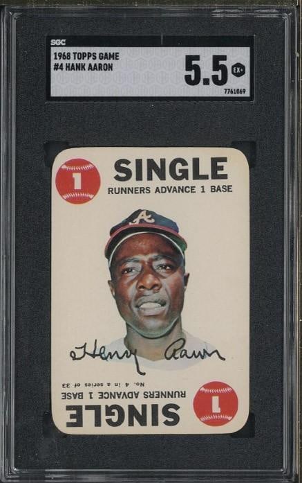 1968 Topps Game #4 Hank Aaron: 1968 Topps Game #4 Hank Aaron -SGC EX+ 5.5