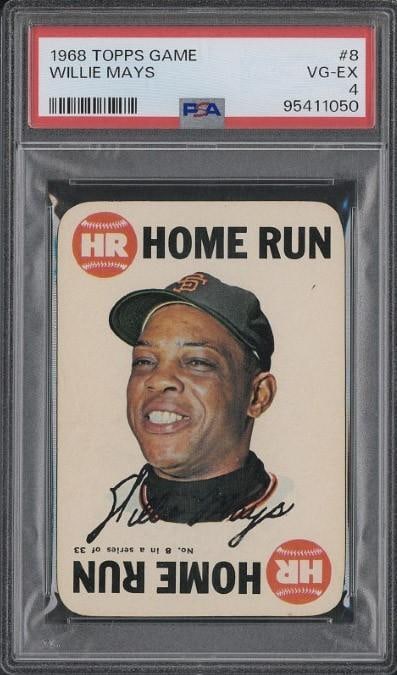 1968 Topps Game #8 Willie Mays: 1968 Topps Game #8 Willie Mays -PSA VG-EX 4