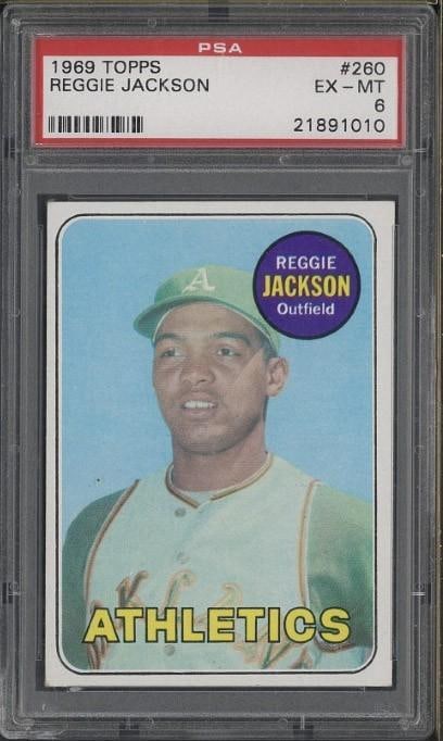 1969 Topps #260 Reggie Jackson: 1969 Topps #260 Reggie Jackson -PSA EX-MT 6