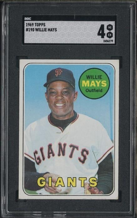 1969 Topps #190 Willie Mays: 1969 Topps #190 Willie Mays -SGC VG-EX 4