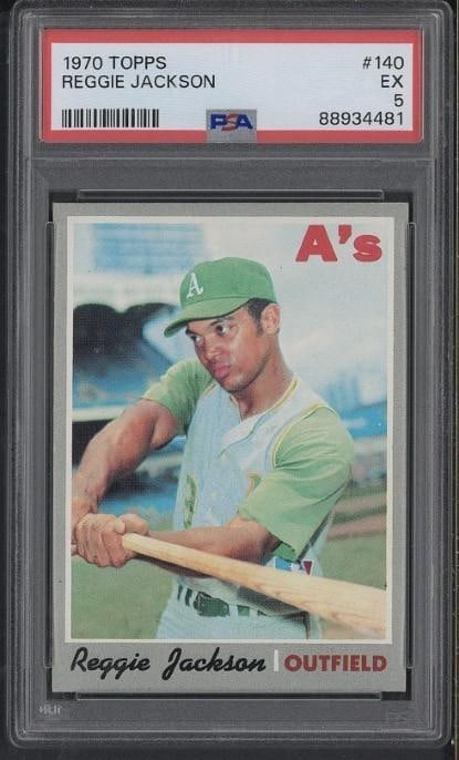 1970 Topps #140 Reggie Jackson: 1970 Topps #140 Reggie Jackson -PSA EX 5