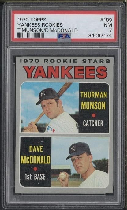 1970 Topps #189 Yankees Rookie Stars: 1970 Topps #189 Yankees Rookie Stars -PSA NM 7