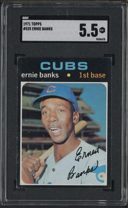 1971 Topps #525 Ernie Banks: 1971 Topps #525 Ernie Banks -SGC EX+ 5.5