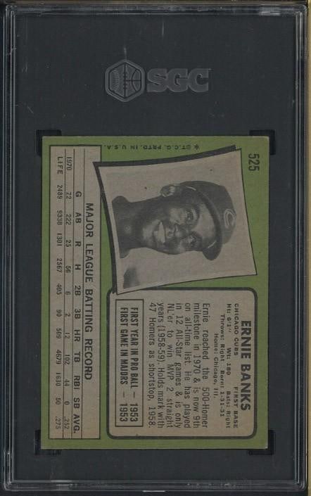 1971 Topps #525 Ernie Banks - 2