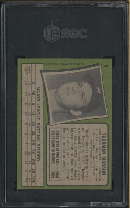 1971 Topps #5 Thurman Munson - 2