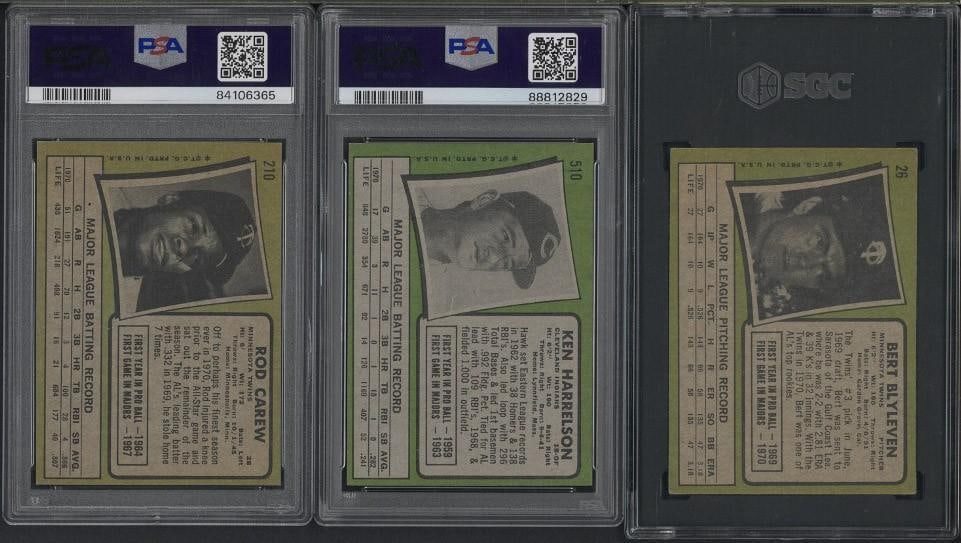 (3) 1971 Topps Cards - 2