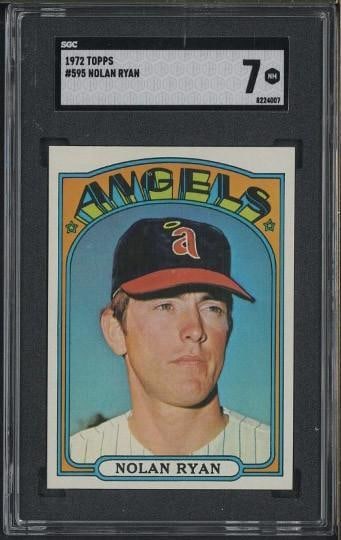 1972 Topps #595 Nolan Ryan: 1972 Topps #595 Nolan Ryan -SGC NM 7