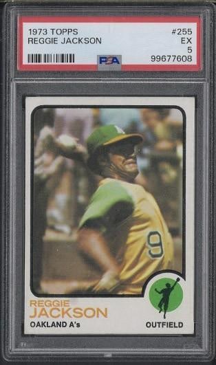 1973 Topps #255 Reggie Jackson: 1973 Topps #255 Reggie Jackson -PSA EX 5