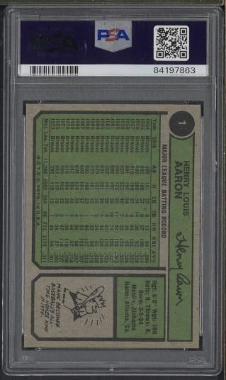 1974 Topps #1 Hank Aaron - All Time Home Run King - 2