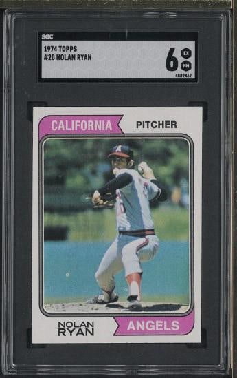 1974 Topps #20 Nolan Ryan: 1974 Topps #20 Nolan Ryan -SGC EX-NM 6