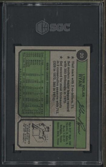 1974 Topps #20 Nolan Ryan - 2