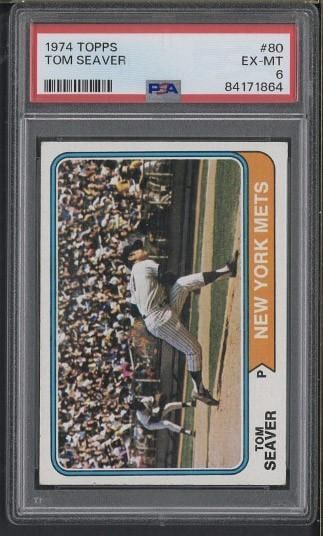 1974 Topps #80 Tom Seaver: 1974 Topps #80 Tom Seaver -PSA EX-MT 6