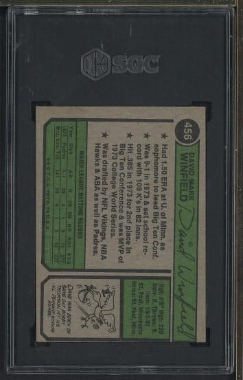 1974 Topps #456 Dave Winfield - 2