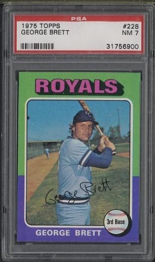 1975 Topps #228 George Brett: 1975 Topps #228 George Brett -PSA NM 7