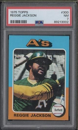 1975 Topps #300 Reggie Jackson: 1975 Topps #300 Reggie Jackson -PSA NM 7