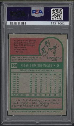 1975 Topps #300 Reggie Jackson - 2
