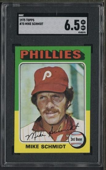 1975 Topps #70 Mike Schmidt: 1975 Topps #70 Mike Schmidt -SGC EX-NM+ 6.5