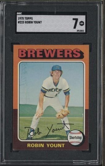 1975 Topps #223 Robin Yount: 1975 Topps #223 Robin Yount -SGC NM 7