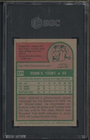 1975 Topps #223 Robin Yount - 2