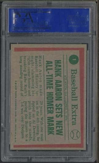 1975 Topps #1 Hank Aaron - '74 Highlights - 2