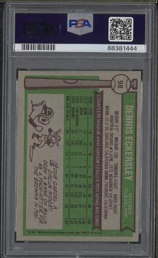 1976 Topps #98 Dennis Eckersley - 2