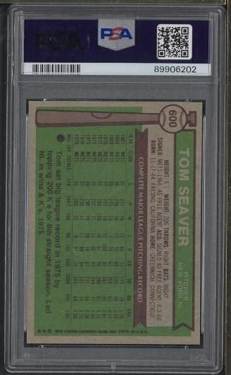 1976 Topps #600 Tom Seaver - 2