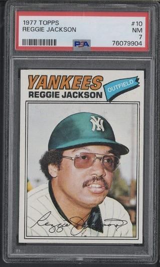 1977 Topps #10 Reggie Jackson: 1977 Topps #10 Reggie Jackson -PSA NM 7