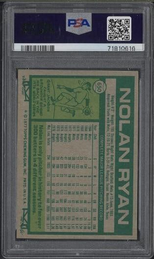 1977 Topps #650 Nolan Ryan - 2