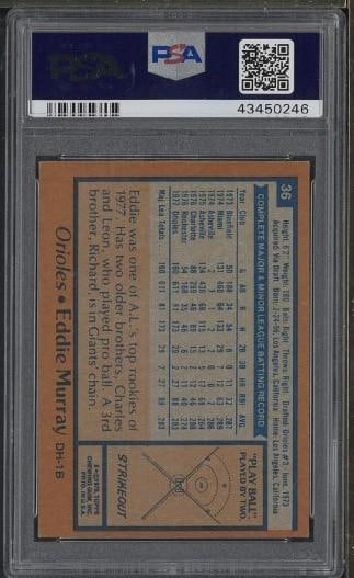 1978 Topps #36 Eddie Murray - 2