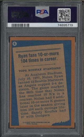 1978 Topps #6 Nolan Ryan - 2