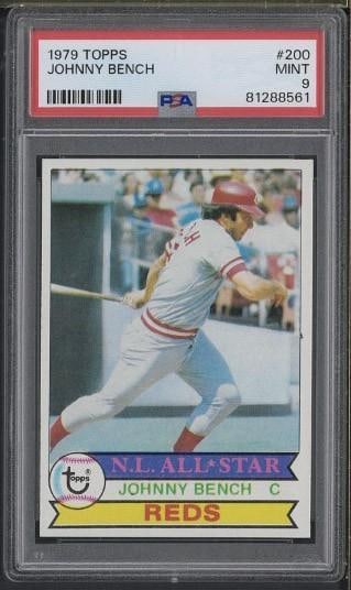1979 Topps #200 Johnny Bench: 1979 Topps #200 Johnny Bench -PSA Mint 9