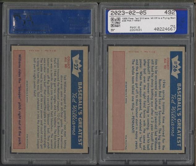 (2) 1959 Fleer Ted Williams Cards - 2