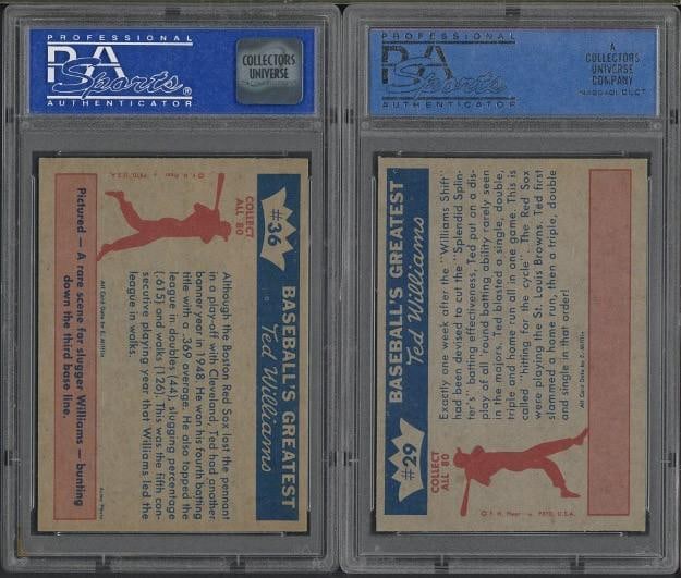(2) 1959 Fleer Ted Williams Cards - 2