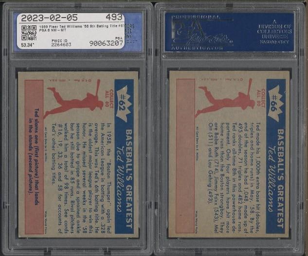 (2) 1959 Fleer Ted Williams Cards - 2