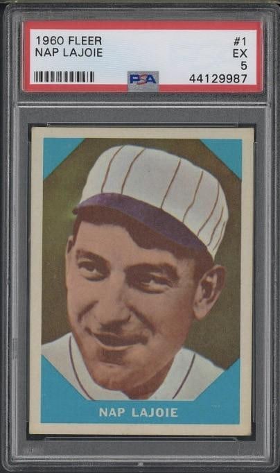 1960 Fleer #1 Nap Lajoie: 1960 Fleer #1 Nap Lajoie -PSA EX 5