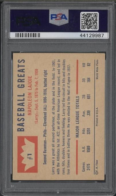 1960 Fleer #1 Nap Lajoie - 2