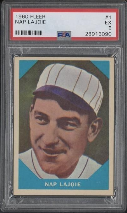 1960 Fleer #1 Nap Lajoie: 1960 Fleer #1 Nap Lajoie -PSA EX 5