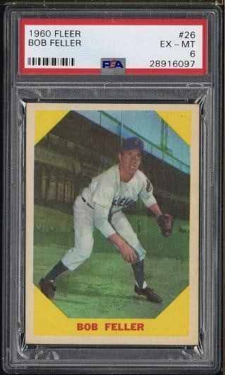 1960 Fleer #26 Bob Feller: 1960 Fleer #26 Bob Feller -PSA EX-MT 6