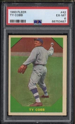 1960 Fleer #42 Ty Cobb: 1960 Fleer #42 Ty Cobb -PSA EX-MT 6