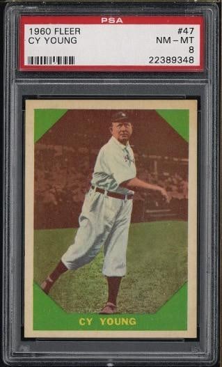 1960 Fleer #47 Cy Young: 1960 Fleer #47 Cy Young -PSA NM-MT 8