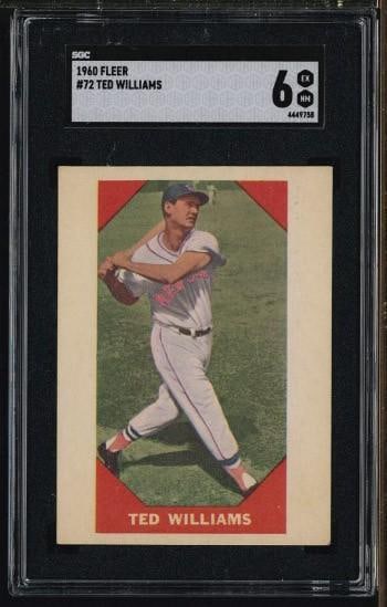 1960 Fleer #72 Ted Williams: 1960 Fleer #72 Ted Williams -SGC EX-NM 6
