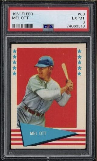 (3) 1961 Fleer Baseball Greats Cards - 5