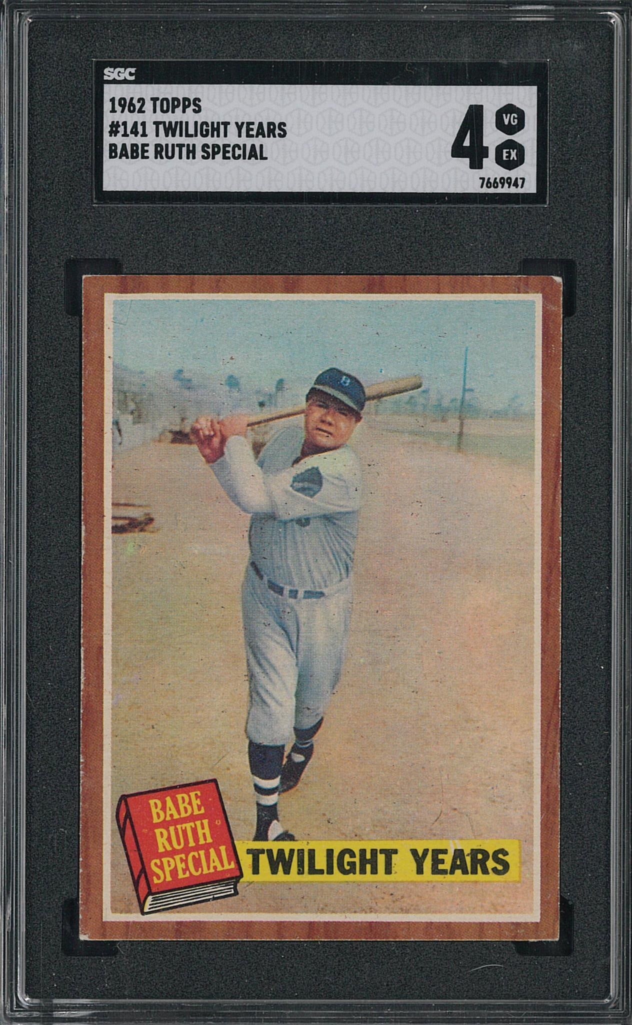 1962 Topps Babe Ruth Special #141 Twilight Years: 1962 Topps Babe Ruth Special #141 Twilight Years -SGC VG-EX 4