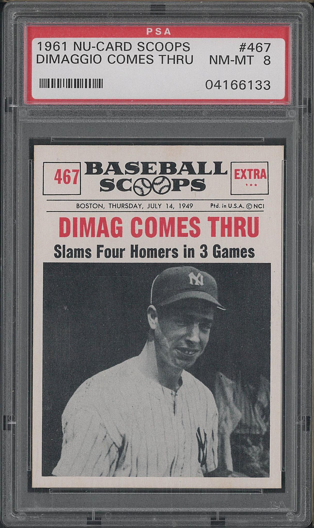 1961 Nu-Card Scoops #467 Dimaggio Comes Through (1 of 2)