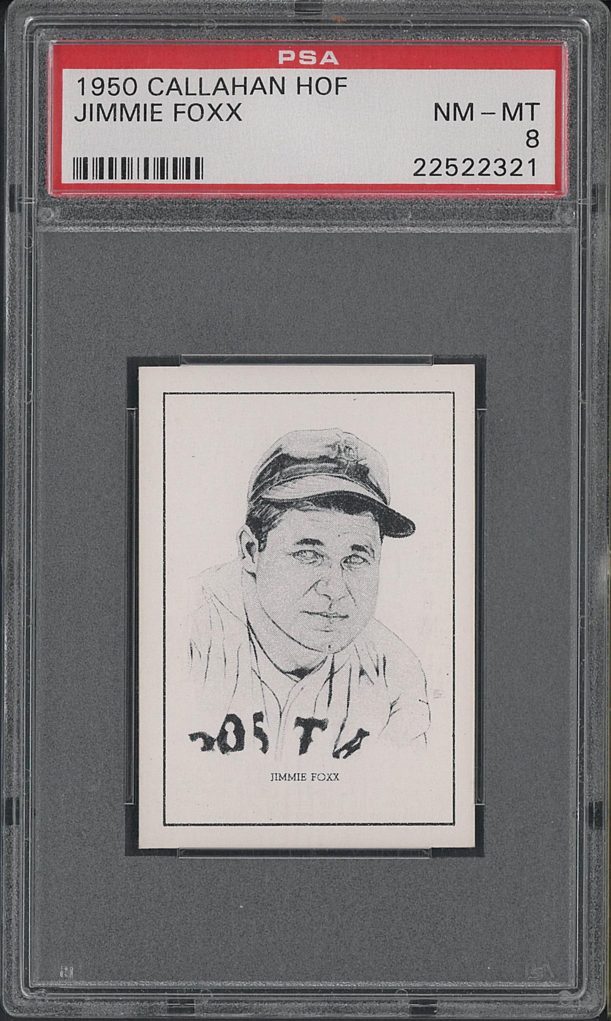 1950 Callahan HOF Jimmie Foxx: 1950 Callahan HOF Jimmie Foxx -PSA NM-MT 8