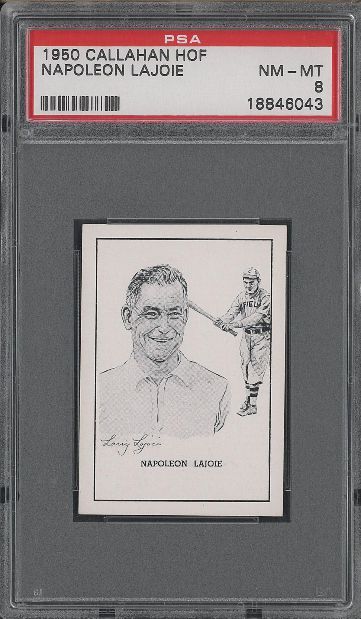1950 Callahan HOF Napoleon Lajoie: 1950 Callahan HOF Napoleon Lajoie -PSA NM-MT 8