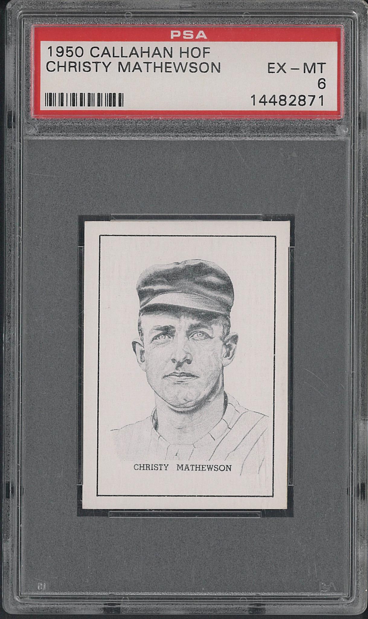 1950 Callahan HOF Christy Mathewson: 1950 Callahan HOF Christy Mathewson -PSA EX-MT 6