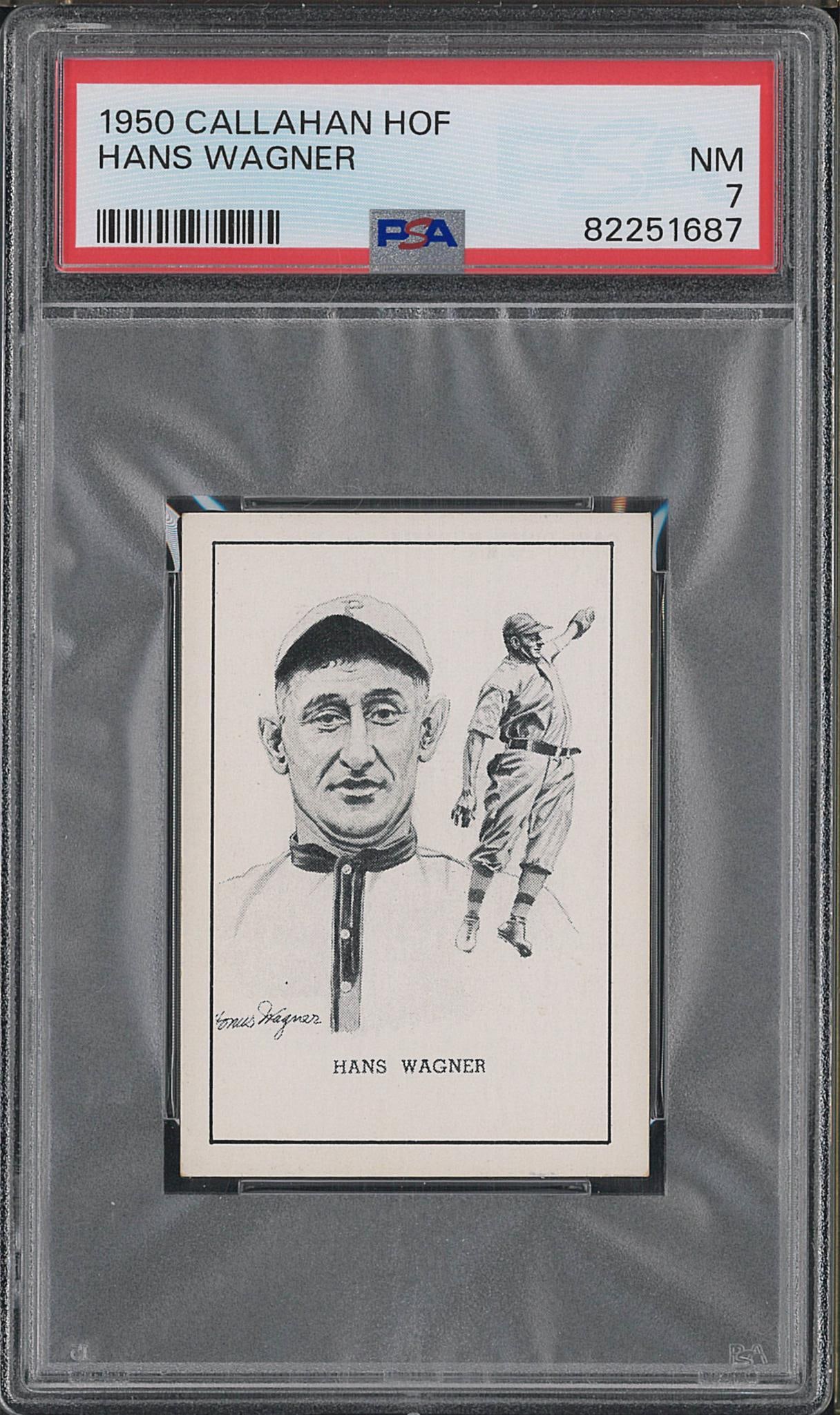 1950 Callahan HOF Hans Wagner: 1950 Callahan HOF Hans Wagner -PSA NM 7
