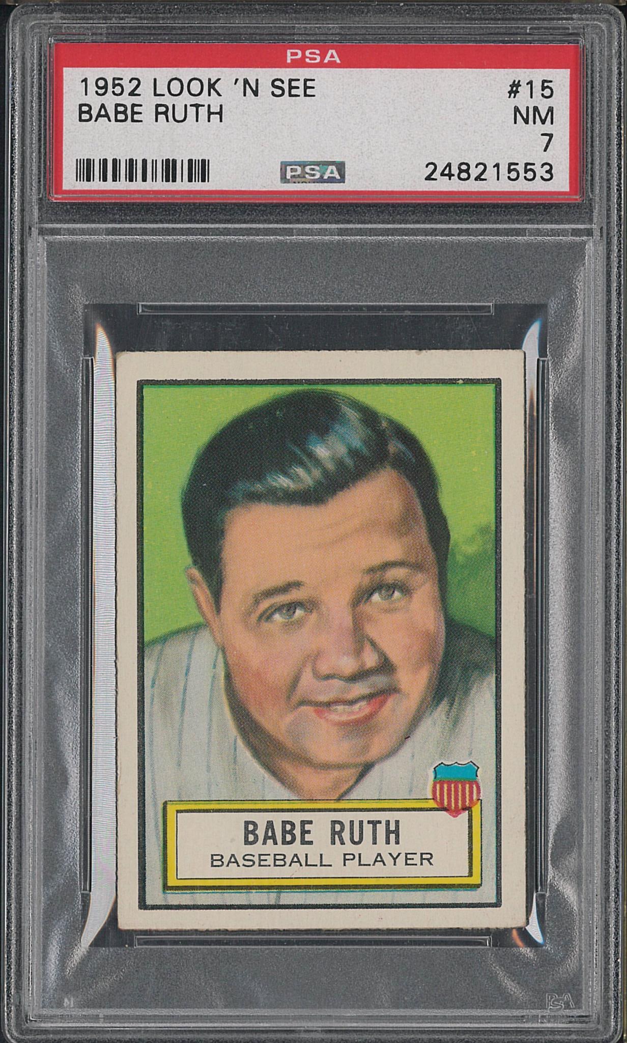 1952 Topps Look 'N See #15 Babe Ruth: 1952 Topps Look 'N See #15 Babe Ruth -PSA NM 7